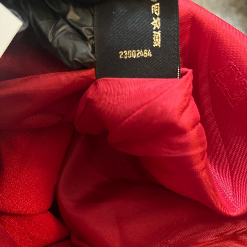 Escada Red Blazer with Black Trim and Gold Buttons - Picture 10 of 10